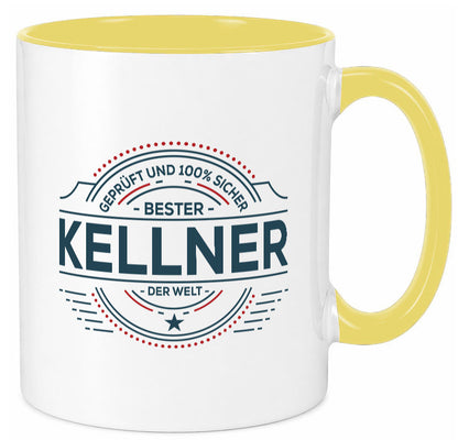 Geprüft und sicher: Kellner | kellnern Bedienung Geschenk Humor Geschenkidee Tasse
