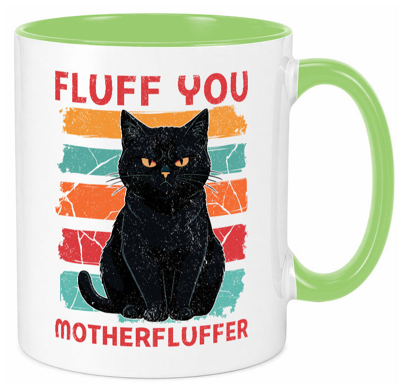 Fluff you Motherfluffer | Schwarze Katze Böse Humor Tierliebhaber Geschenkidee