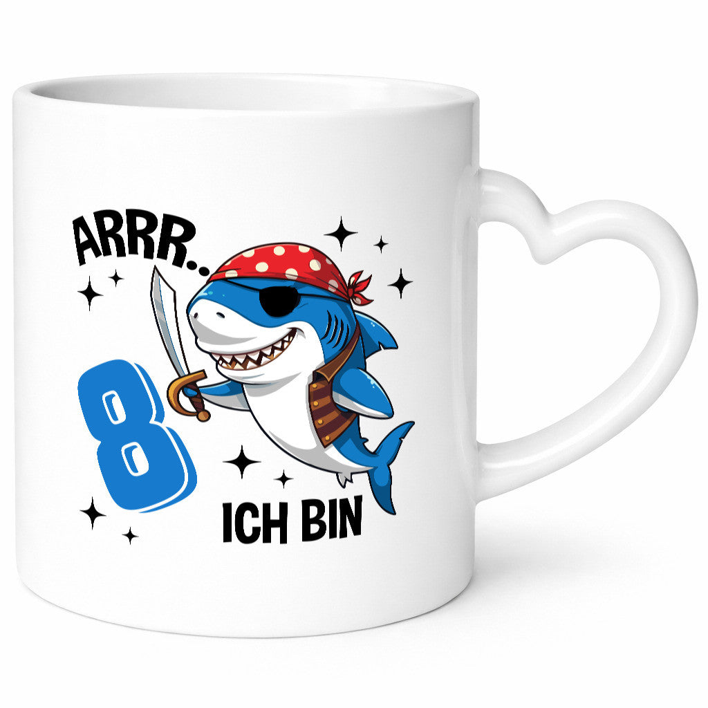 8. Geburtstag | 8 Jahre Arr Pirat Hai Piraten Humor Geschenkidee Tasse