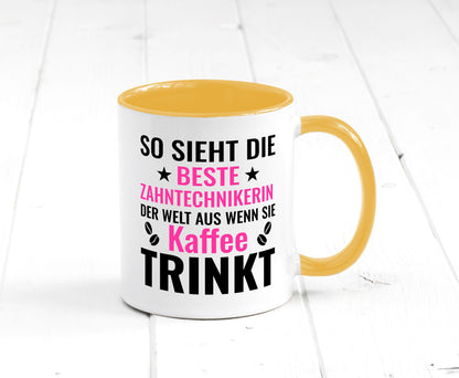 Kaffee trinkt: Zahntechnikerin | Zahnmedizin lustiger Spruch Geschenk Humor