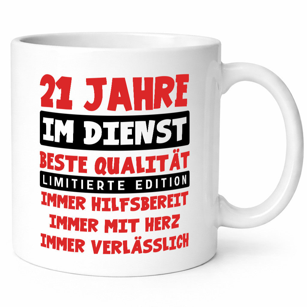 21 Jahre im Dienst | Jubiläum Arbeit v9 Humor Kollegen Büro Geschenkidee Tasse