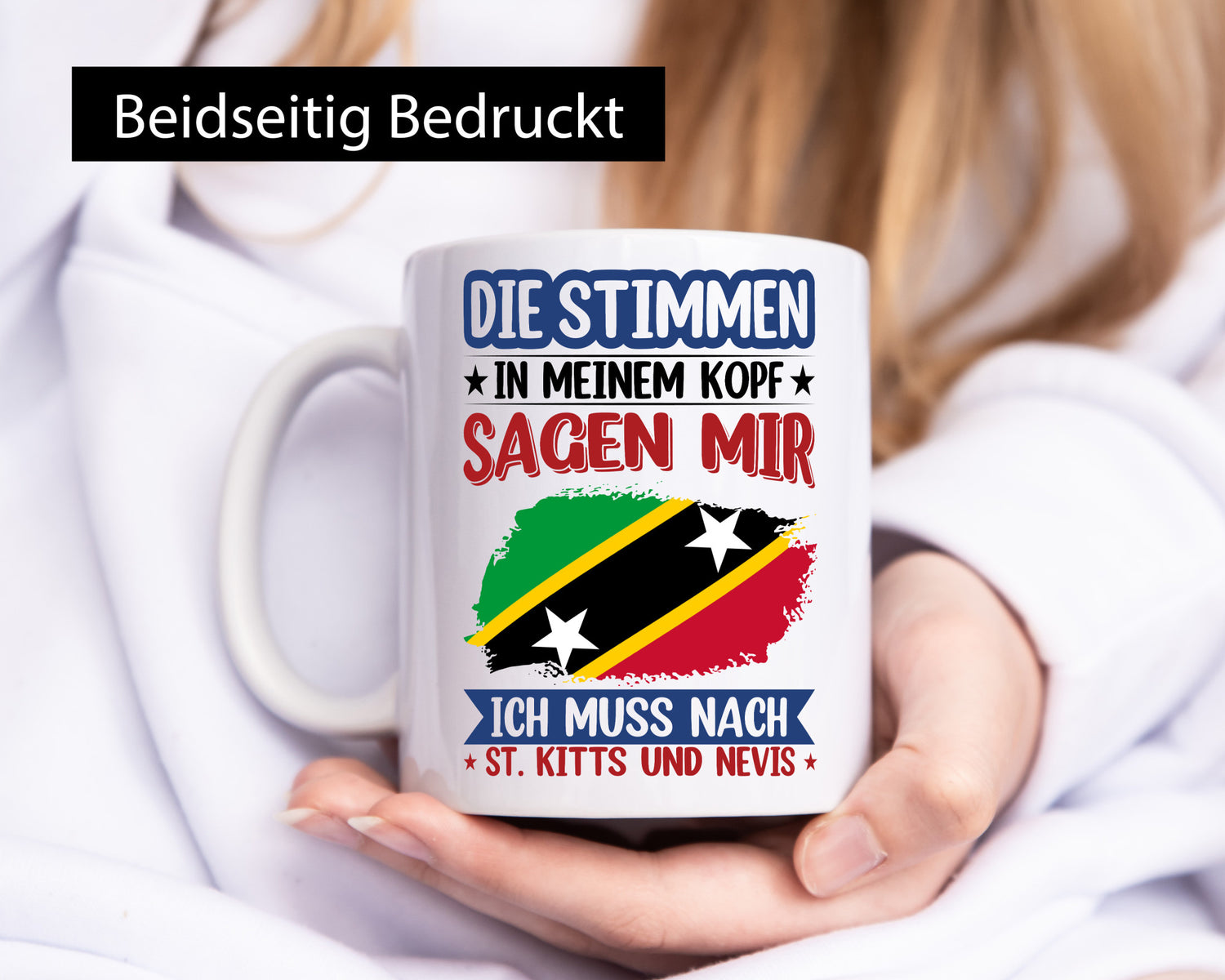 St. Kitts und Nevis | Urlaub Stimmen in meinem Kopf v2 Geschenkidee Humor Tasse