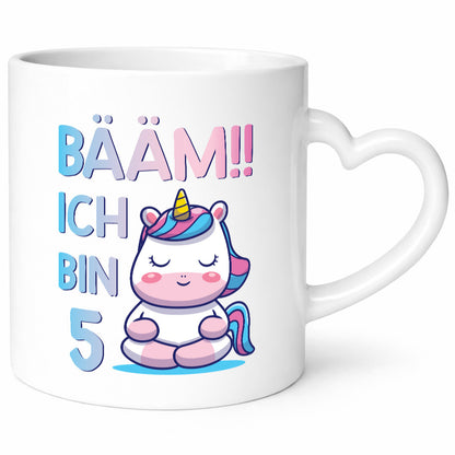 Baam!! Ich bin 5 | Einhorn Geschenkidee Humor Tasse