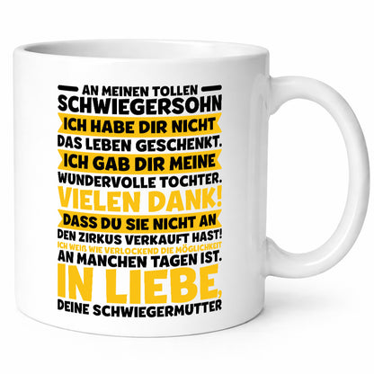 An meinen tollen Schwiegersohn vl6 Geschenkidee Familie Humor Tasse