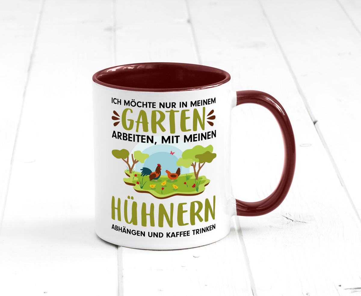Garten Hühner | Gartenarbeit Tasse Bauernhof Spruch lustiger Geschenk Arbeit