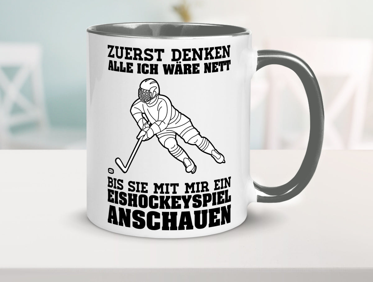 Eishockeyspiel | Eishockeyfan Tasse Eishockeyspieler Humor Geschenkidee