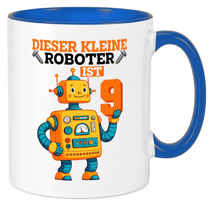 9. Geburtstag | 9 Jahre Roboter Junge lustig Geschenkidee Geschenk Tasse