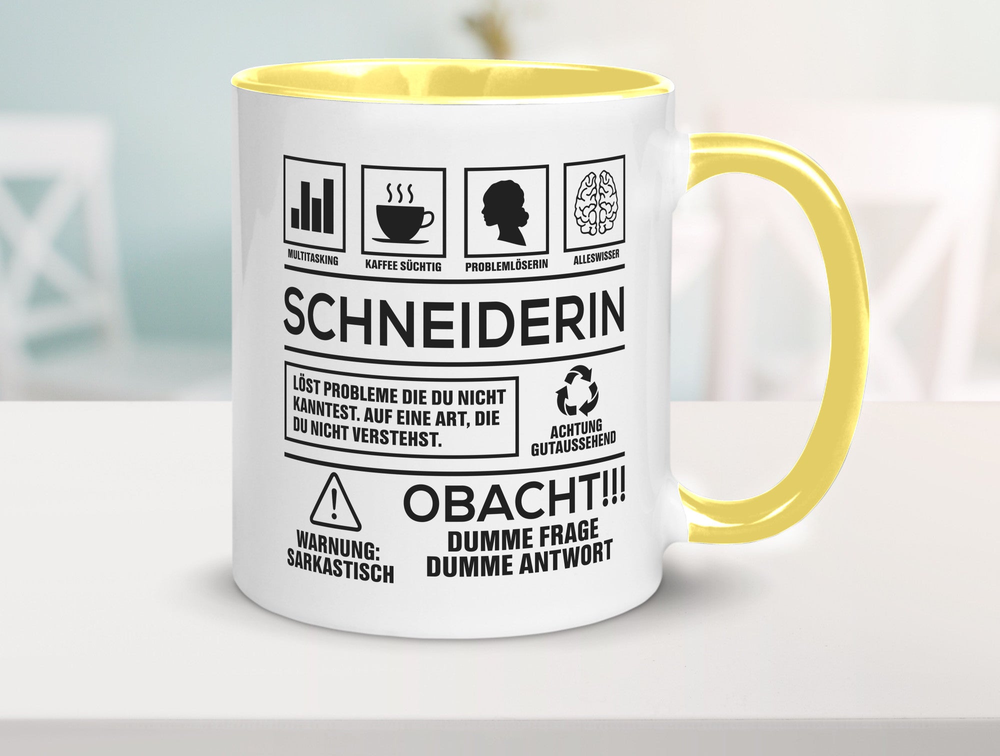 Achtung Probleme Schneiderin | Beruf Schneiderei Geschenkidee Arbeit Kollegen