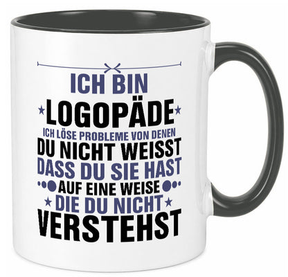 Löse Probleme: Logopäde | Sprachtherapie v2 Geschenkidee Humor Tasse