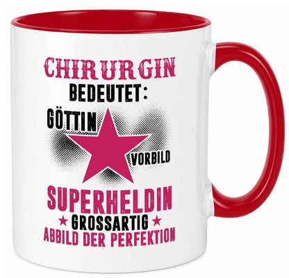 Bedeutung von Chirurgin | Chirurgie Krankenhaus lustiger Spruch Geschenk Humor Tasse
