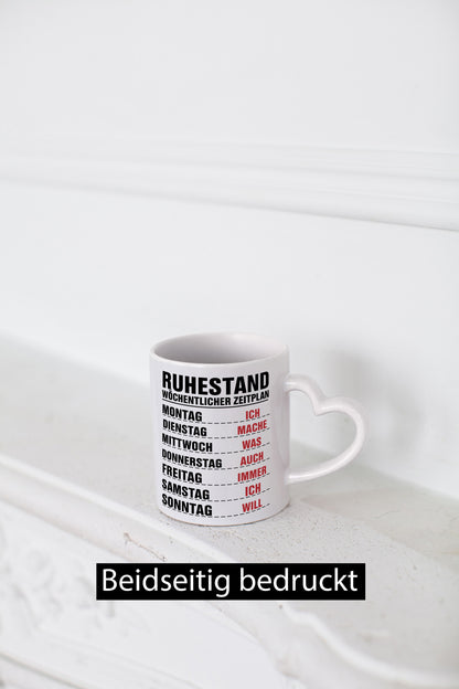 Ruhestand Zeitplan | Wochentage Rentner Pension Spruch Humor Jubiläum