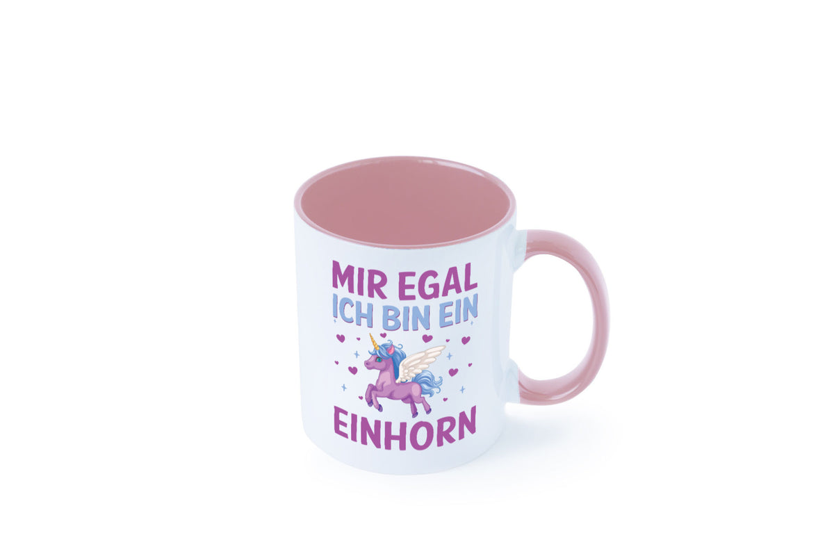 Mir egal, ich bin ein Einhorn| Herzen Geschenkidee Humor Tasse