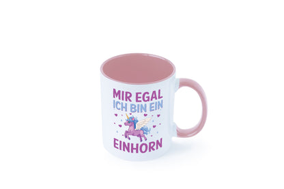 Mir egal, ich bin ein Einhorn| Herzen Geschenkidee Humor Tasse