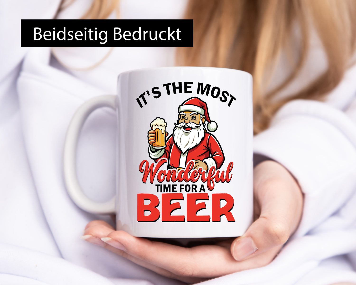 Its a wonderfull time for Beer | Ugly Christmas Bier v2 Humor Geschenkidee Tasse