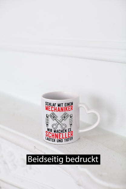 Schlafe mit Mechaniker | Laut und Tief Werkzeug Motor Humor Geschenkidee Tasse