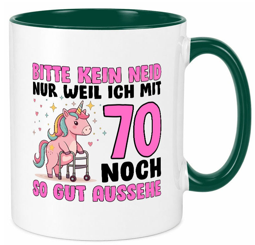 70. Geburtstag | 70 Jahre Mit noch so gut aussehen lustig Geschenkidee Geschenk Tasse