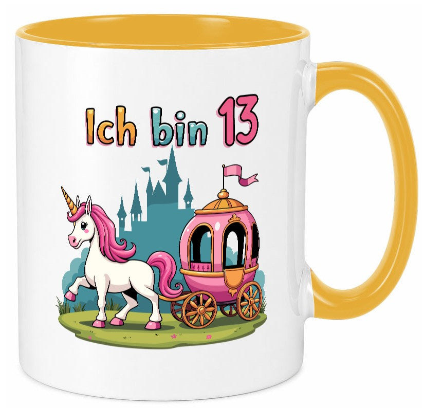 13. Geburtstag | Prinzessin in Kutsche Einhorn Geschenk Geschenkidee lustiger Tasse
