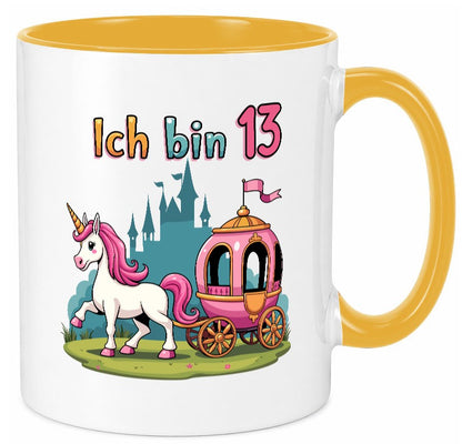 13. Geburtstag | Prinzessin in Kutsche Einhorn Geschenk Geschenkidee lustiger Tasse