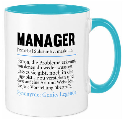 Manager | Definition lustig Management Geschenk Humor Geschenkidee lustiger Tasse
