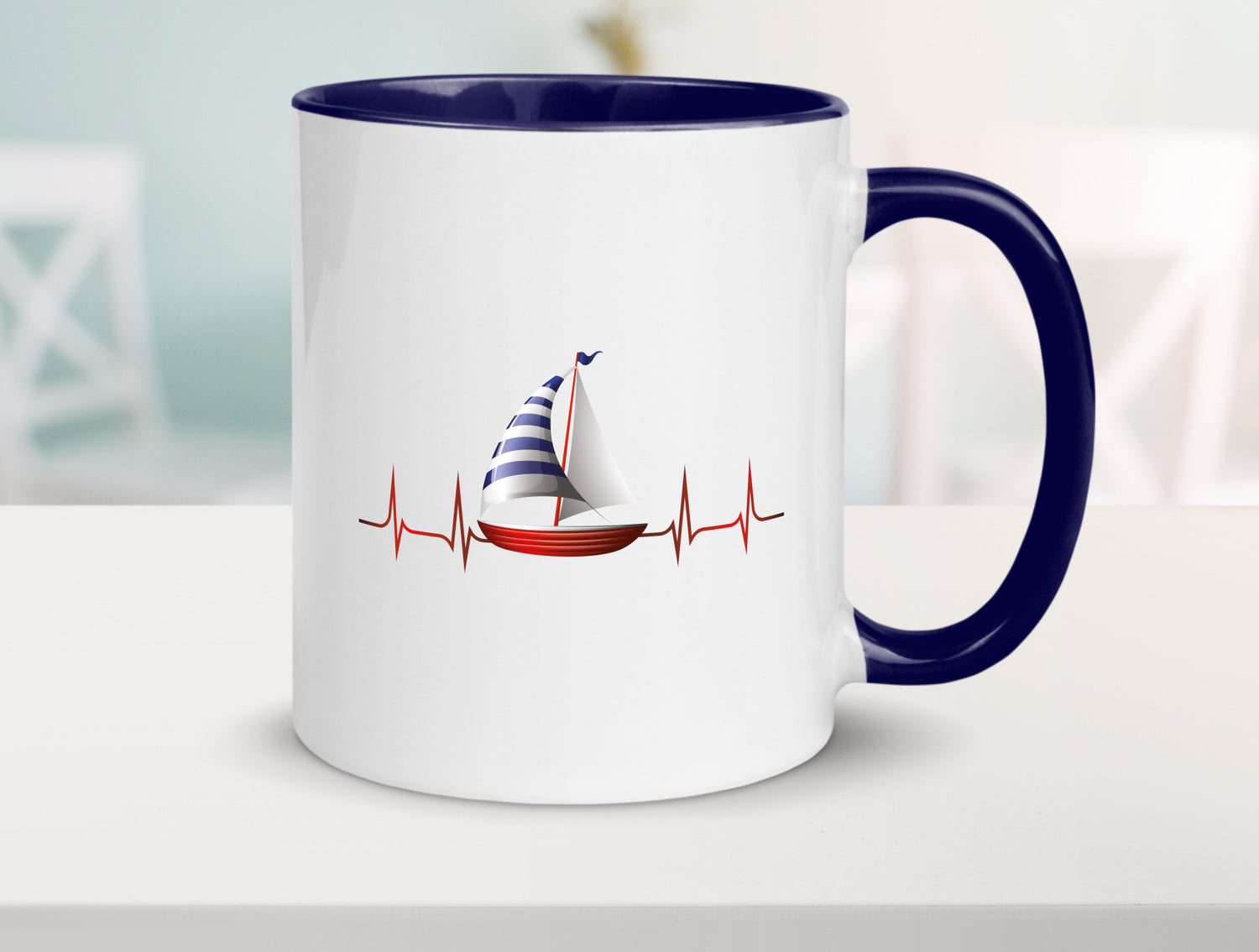 Segelboot Herzschlag | Segler segeln Boot Kapitän Geschenk Humor Geschenkidee