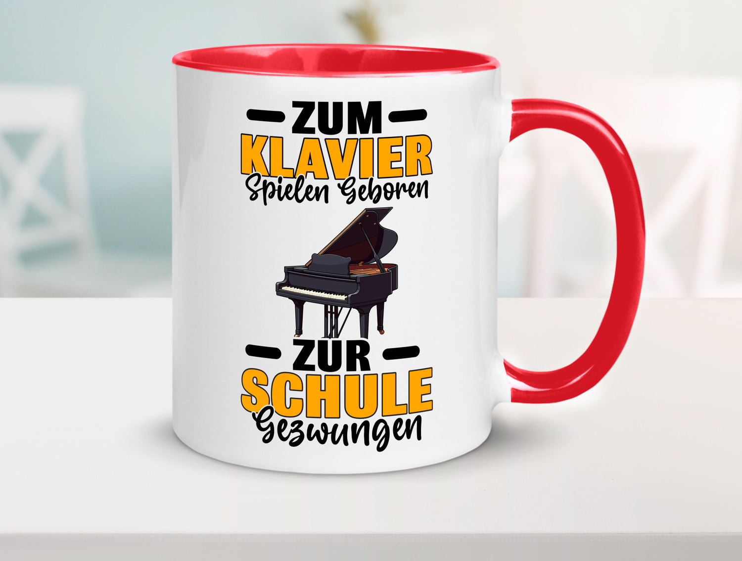 Zum Klavier spielen geboren zur Schule gezwungen v2 lustiger Spruch Geschenk