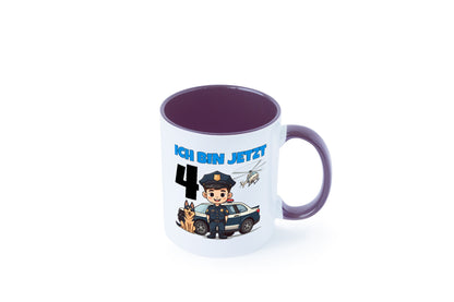 4. Geburtstag | 4 Jahre Polizei Kind Polizeiauto Humor Geschenkidee Tasse