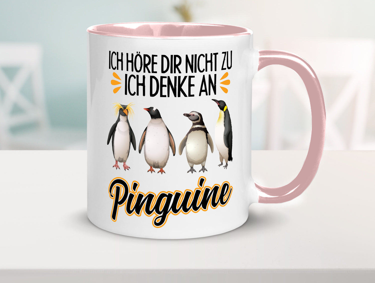 Ich denke an Pinguine Geschenkidee Humor Tasse