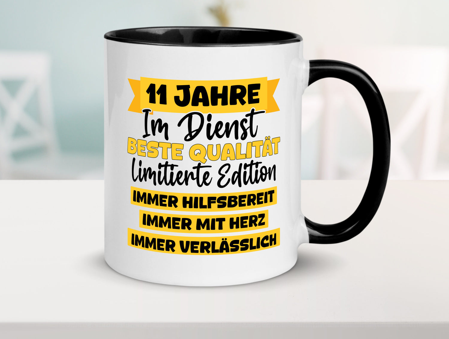 11 Jahre im Dienst | Jubiläum Arbeit v8 Humor Kollegen Büro Geschenkidee Tasse