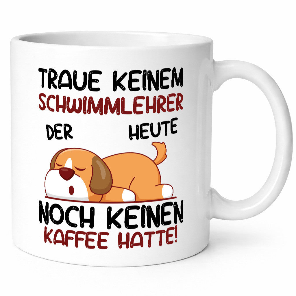 Traue keinem Schwimmlehrer | Lehrer Schüler schwimmen Humor Geschenkidee Tasse