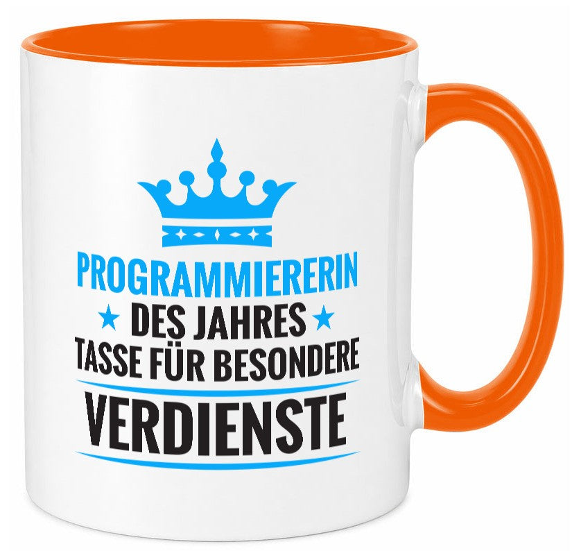 Besonderer Verdienst: Programmiererin | Software Entwickler lustig Humor Tasse
