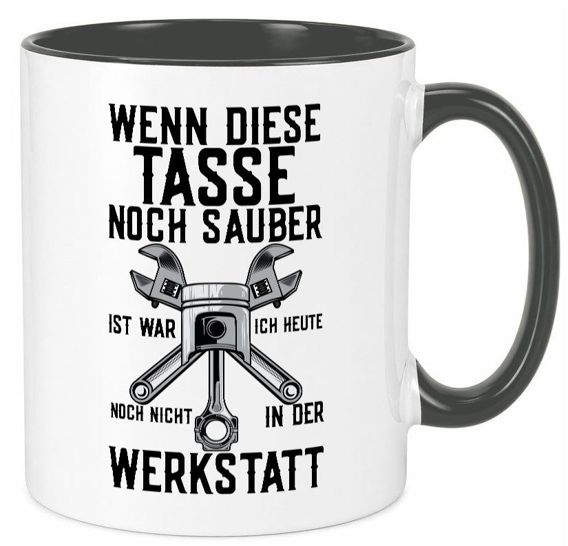 Werkstatt | KFZ Mechaniker Auto Werkzeug Zahnrad lustiger Spruch Geschenk Humor Tasse