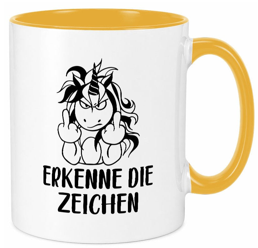 Erkenne die Zeichen | Stinkefinger Humor Geschenkidee Tasse