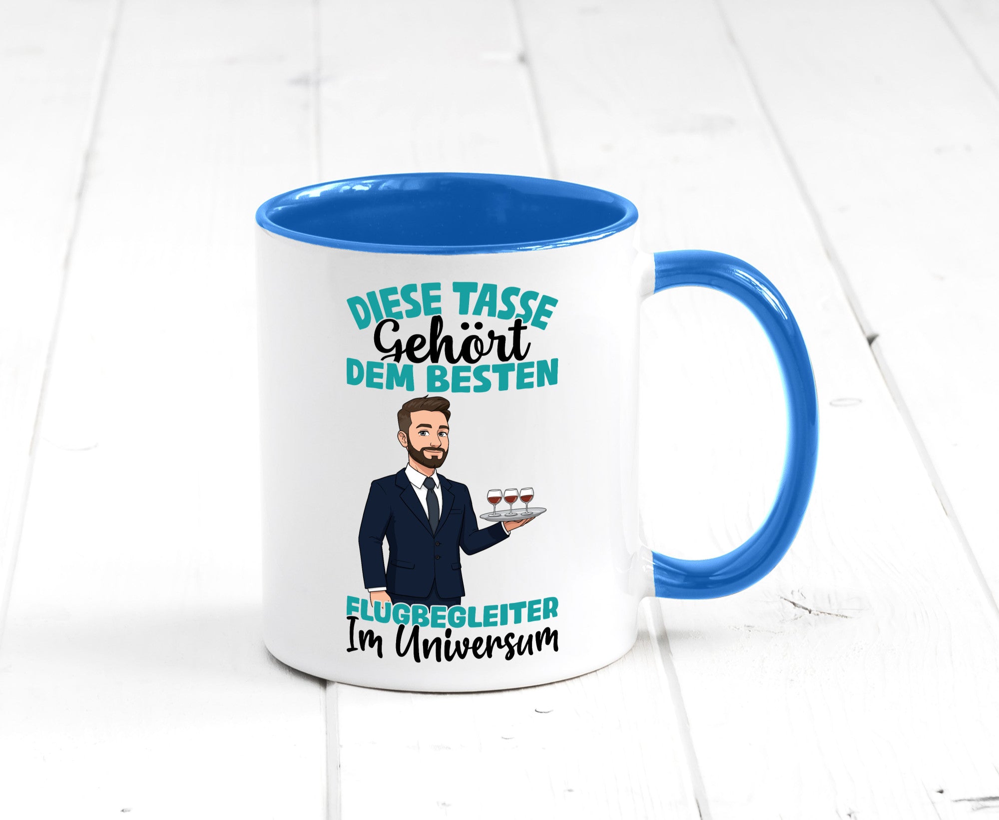 Im Universum: Flugbegleiter | Steward Flughafen Humor Geschenkidee Tasse