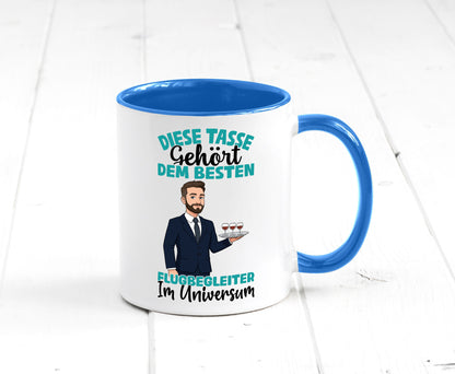 Im Universum: Flugbegleiter | Steward Flughafen Humor Geschenkidee Tasse