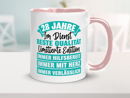 28 Jahre im Dienst | Jubiläum Arbeit lustig Kollegen Büro Geschenk Tasse