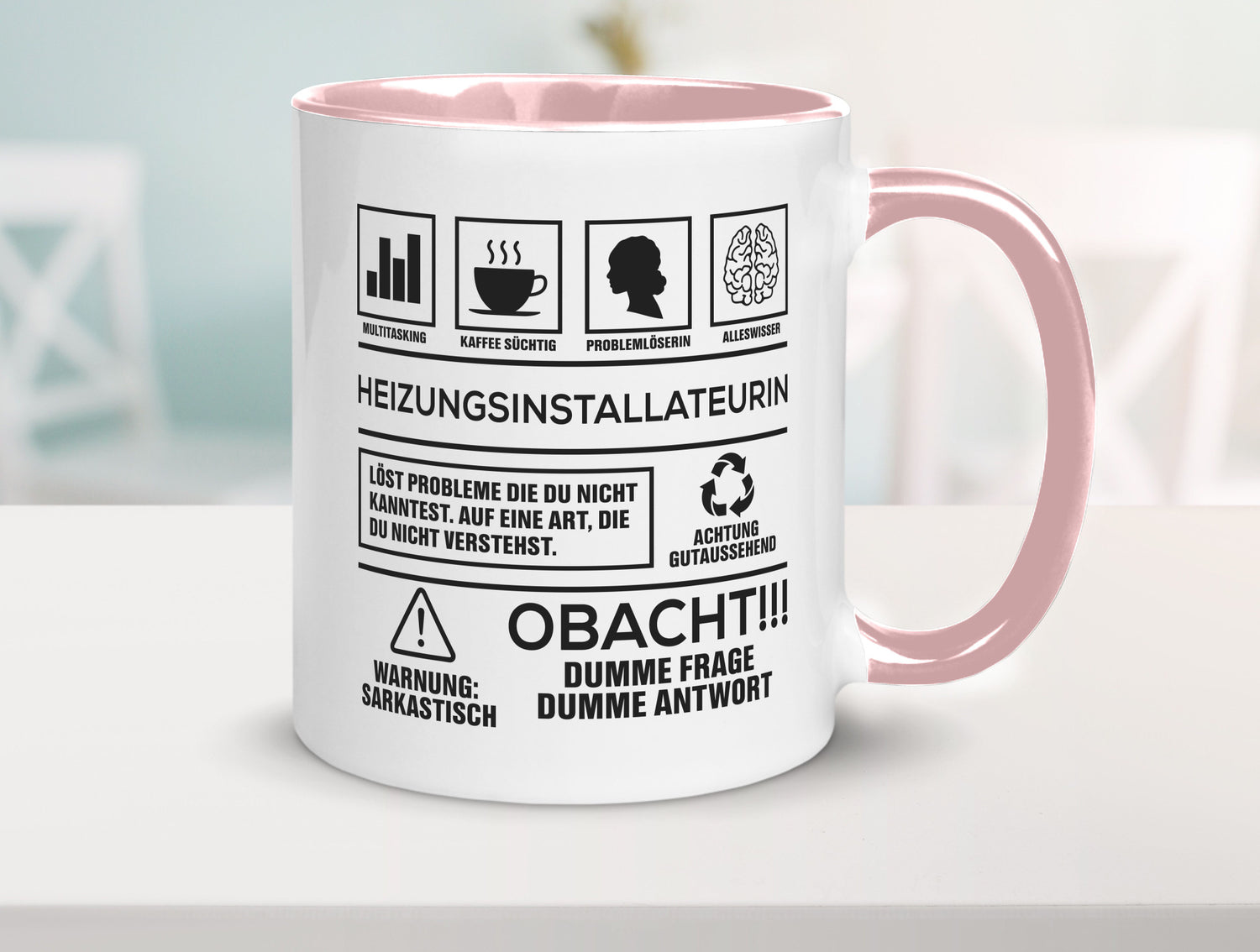 Achtung Probleme Heizungsinstallateurin | Heizung Humor Geschenkidee Tasse
