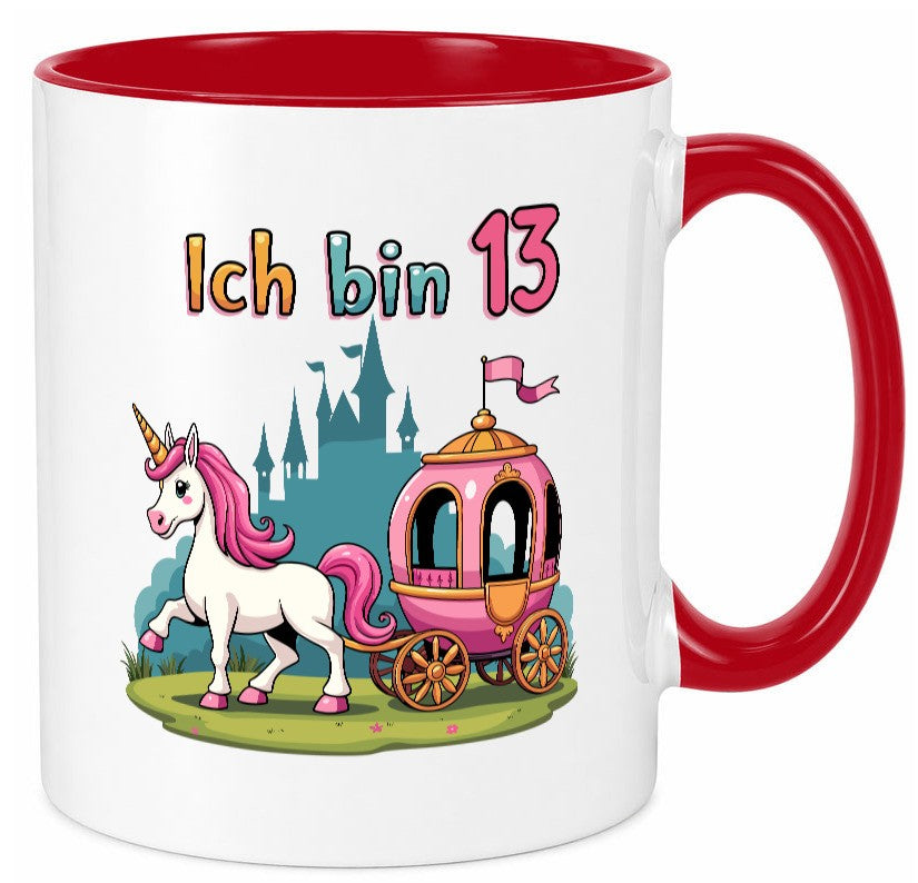 13. Geburtstag | Prinzessin in Kutsche Einhorn Geschenk Geschenkidee lustiger Tasse