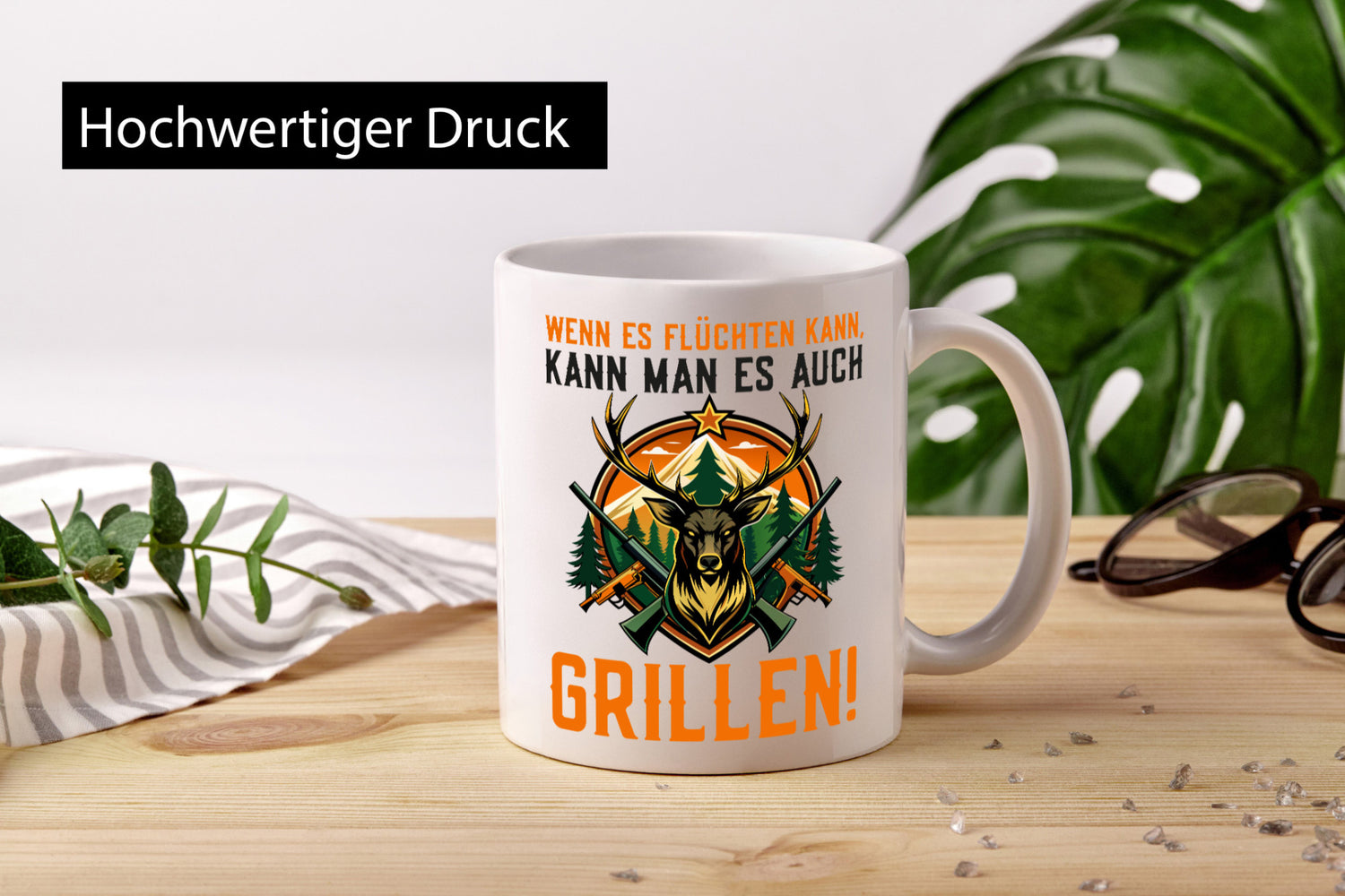 Wenn es flüchten kann man auch Grillen | Jäger Geschenk Humor Geschenkidee