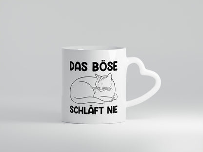 Das Böse schläft nie | Katze Frauen Geschenkidee Tierliebhaber Humor Tasse