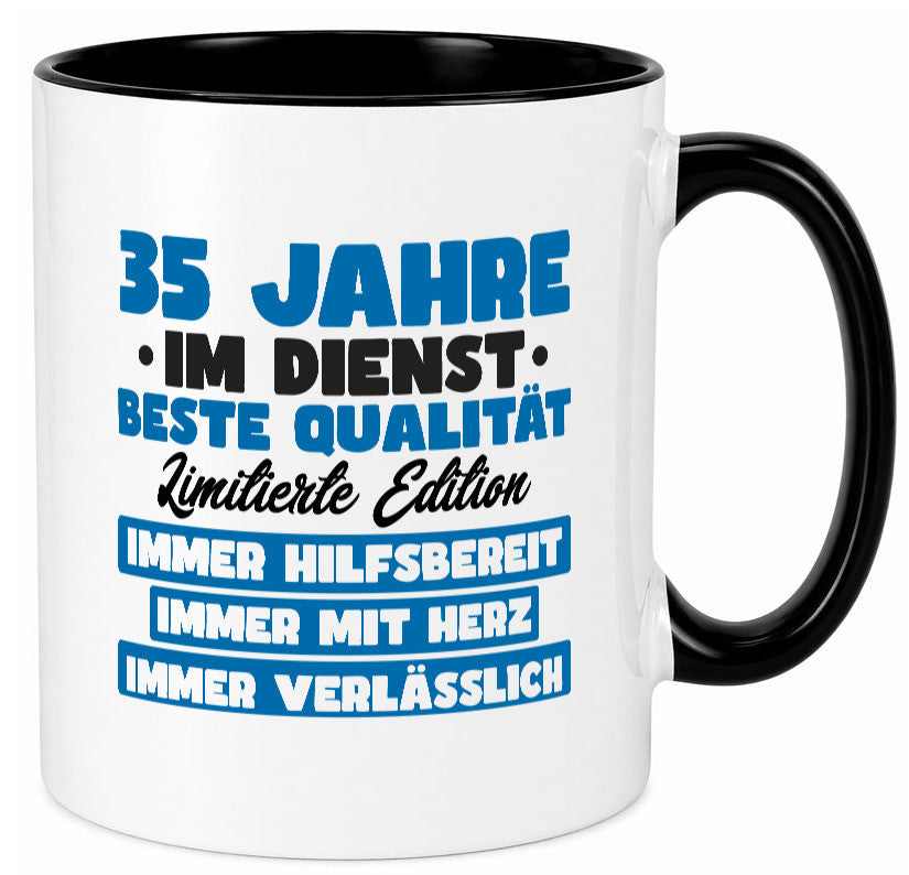 35 Jahre im Dienst | Jubiläum Arbeit v7 Geschenk Kollegen Büro lustiger Spruch Tasse