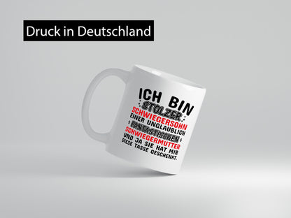 Stolzer Schwiegersohn einer Schwiegermutter Geschenkidee Familie Humor Tasse