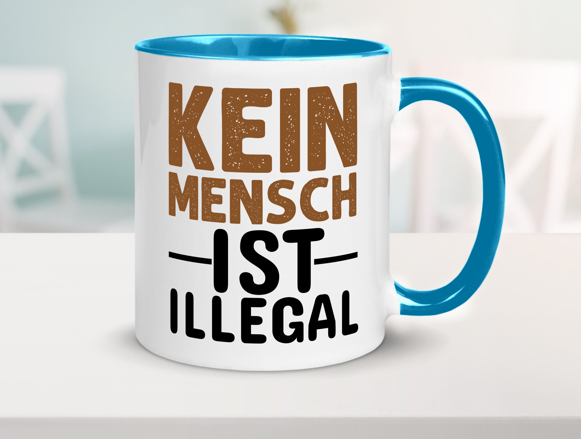 Kein Mensch ist illegal | Spruch Gleichberechtigung Humor Geschenkidee Tasse