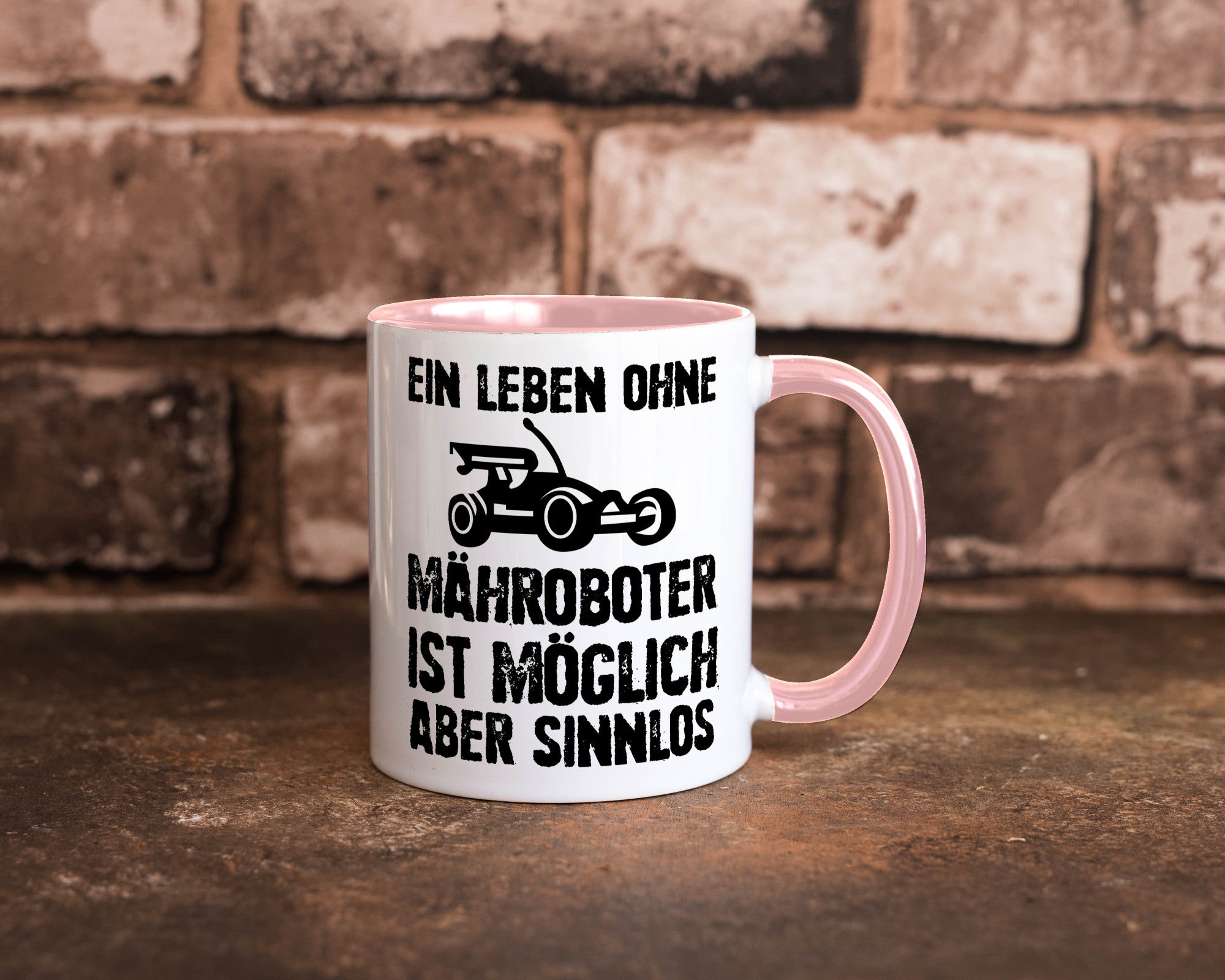Leben oihne Mähroboter, möglich, aber sinnlos | Garten Geschenkidee Humor Tasse