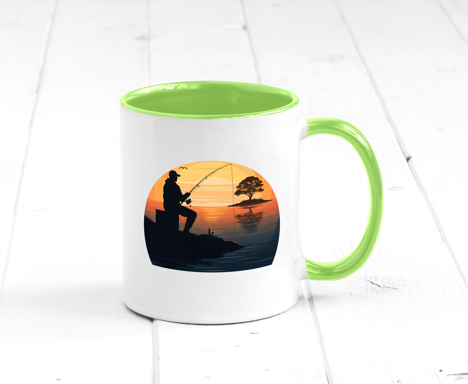 Angler | Sonnenuntergang Fischer Fische Angeln v2 Geschenk Humor Geschenkidee