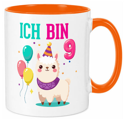 9. Geburtstag | 9 Jahre Lama Alpaka Humor Geschenkidee Tasse