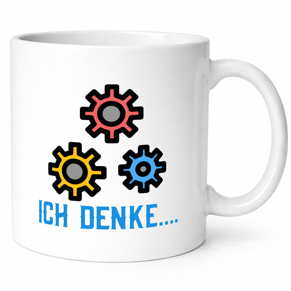 Ich denke | Nachdenken Zahnräder Gedanken kreisen lustig Humor Geschenkidee