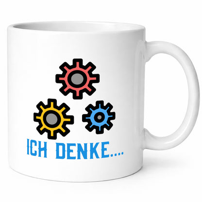 Ich denke | Nachdenken Zahnräder Gedanken kreisen lustig Humor Geschenkidee