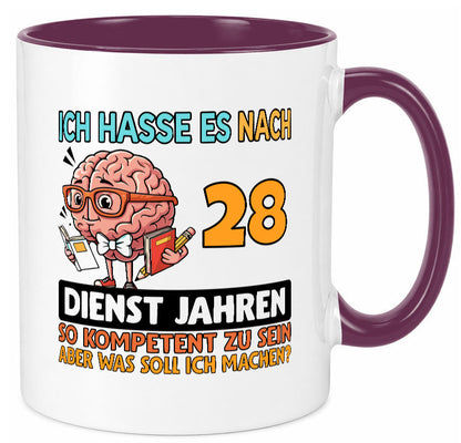 28 Dienstjahre | Arbeit Kompetent Geschenkidee Kollegen Büro Humor Tasse