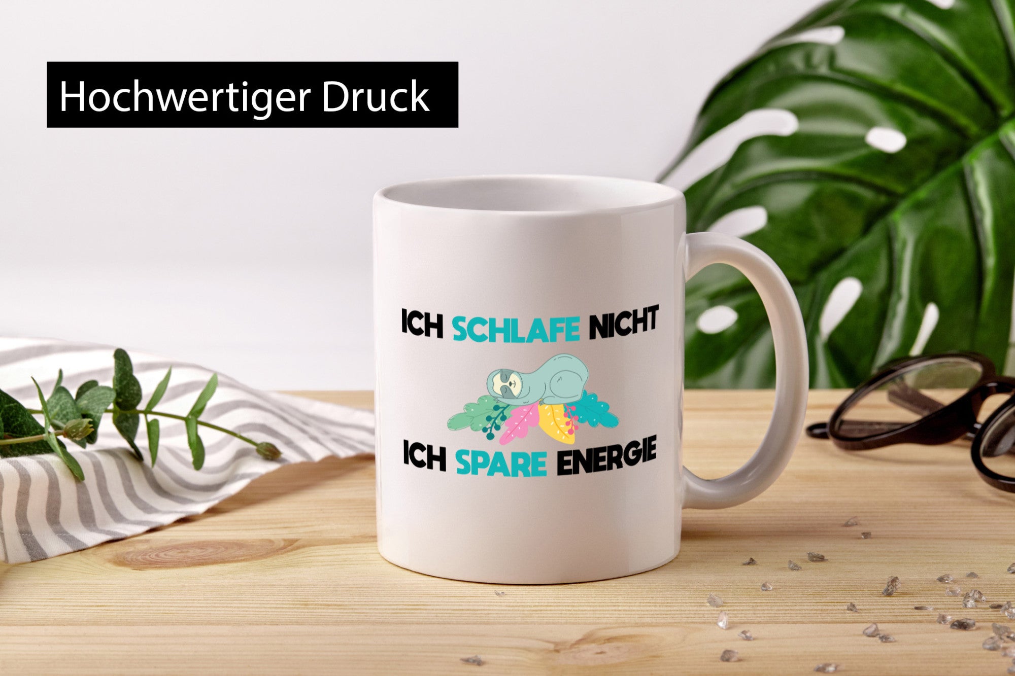 Ich schlafe nicht spare energie | Schlafen Geschenkidee Humor Tasse