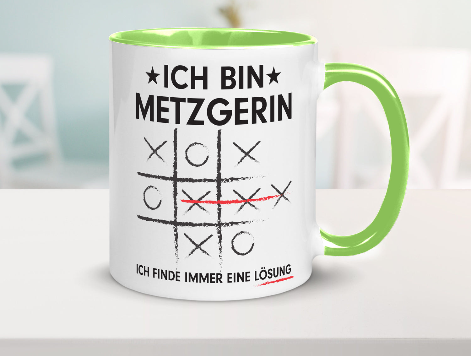 Löse Probleme: Metzgerin | Fleischerin Humor Geschenkidee Tasse